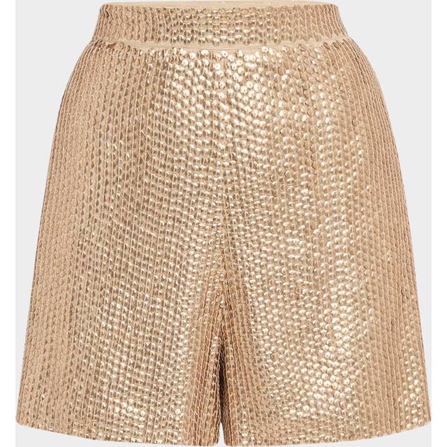 Ocean Wide-Leg Sequin Shorts - SAND - Large