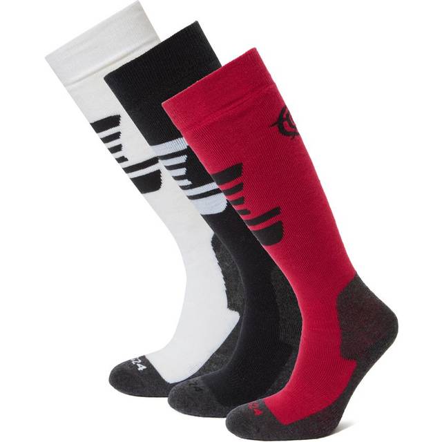 Tog24 'bergenz' 3-Pack Ski Socks In Bright Pink - One Size