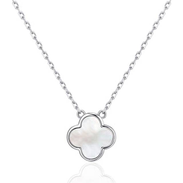 Mother of Pearl Gemstone Clover Necklace