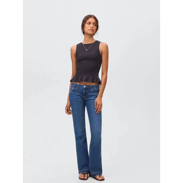 Low-waist flared jeans dark blue - Teenage girl - M - MANGO TEEN - Dark Blue