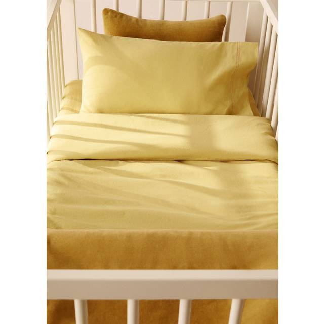 Children's washed cotton double-stitched duvet cover for cot mustard - Home - 100x120cm - MANGO HOME - Mustard