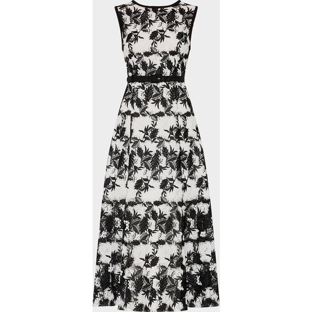 Paloma Two-Tone Lace Midi Dress - BLACK/WHIT - 8