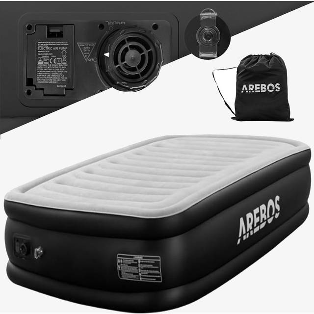 Arebos - Air Mattress Self-Inflating Guest Bed Mattress with Pump Grey / Anthracite