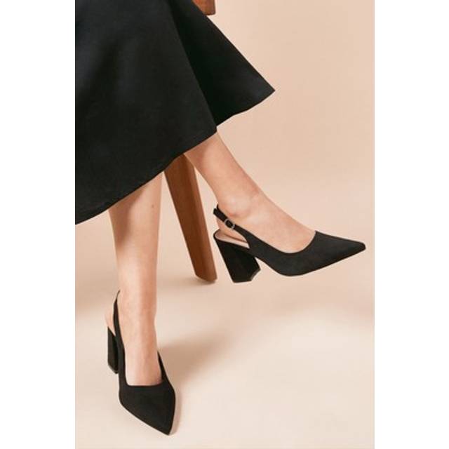 Dorothy perkins natural black court shoes womens daywear heels