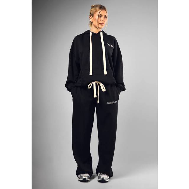 Womens DSGN Studio Contrast Drawcord Straight Leg Jogger - Black - XL