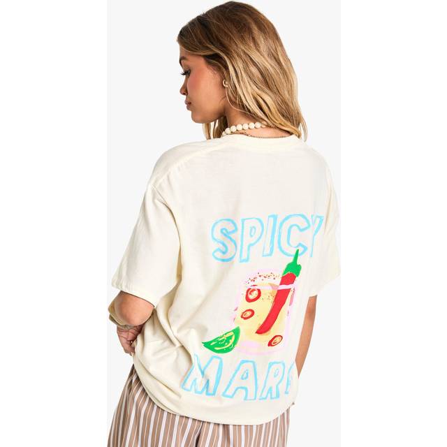 Womens Spicy Marg Oversized T-shirt - Ecru