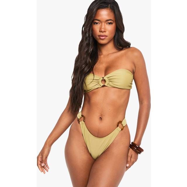 Womens Resin Hardwear Bandeau Bikini Briefs - Olive - 6
