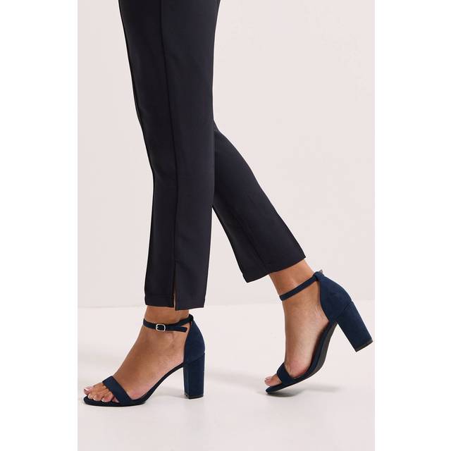 Womens Wide Fit Spark High Block Heel Sandals - Navy - 7