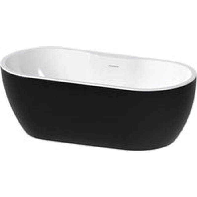 Aquarius Luxor Freestanding Soaking Bath Tub 1650 X 745mm Gloss Black Inc White Waste - One Size