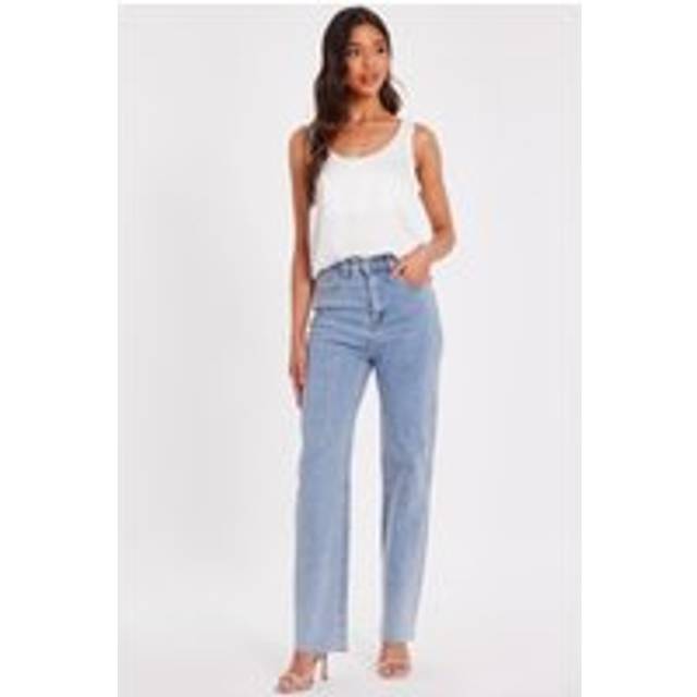 Quiz Women's Blue Diamantè Embellished Jeans New Look - UK 16
