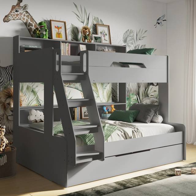 Flair Furniture Flair Interstellar Bunk Bed And Trundle Set, Grey