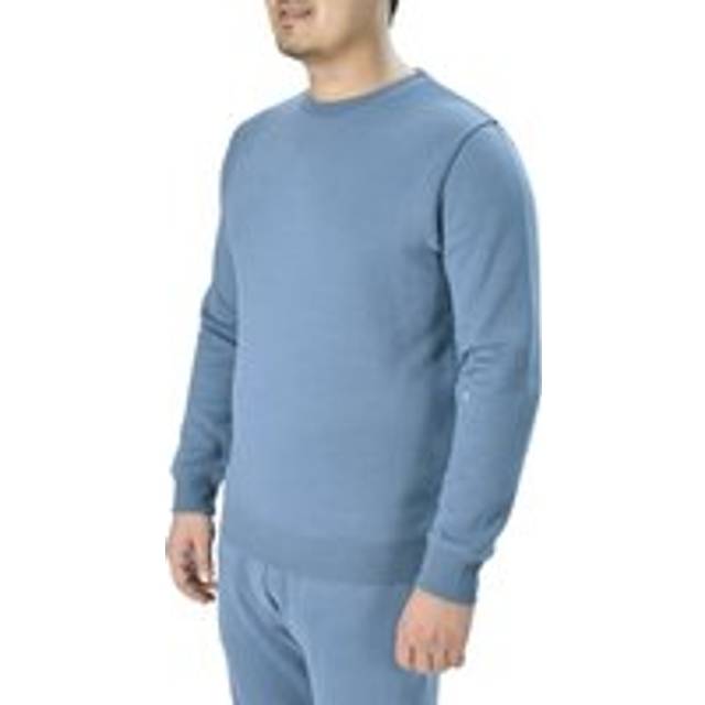 (M) Men's Crew Neck Long Sleeve Sweatshirt - Denim