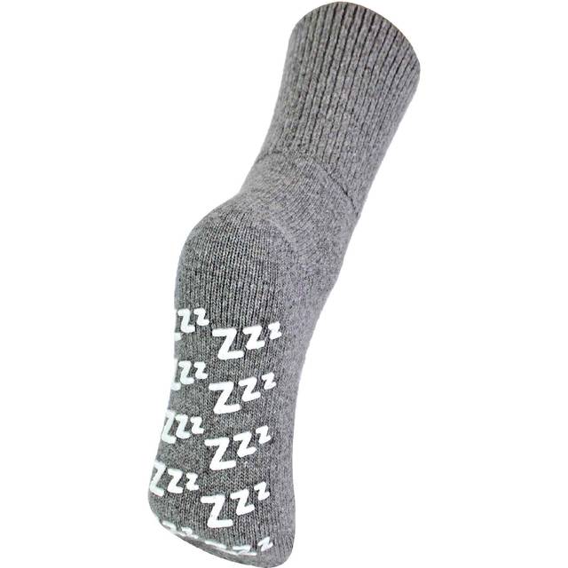 Sock Snob Womens - Ladies Warm Non Slip Cashmere Wool Blend Slipper Bed Socks with Zzz Grips - Grey - Size UK 4-8