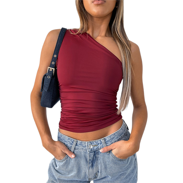 Womens Going Out Tops Summer Spring Tank Crop Outfit Cute Y2k Shirts Corset Fashion Workout Clothes 2025 Wine Red XS