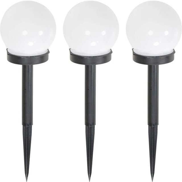 ValueLights Frosted Globe 3 Pack Solar Powered Outdoor Spike Lights