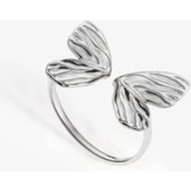 Womens Sterling Silver Butterfly Ring - Adjustable - Grey - One Size