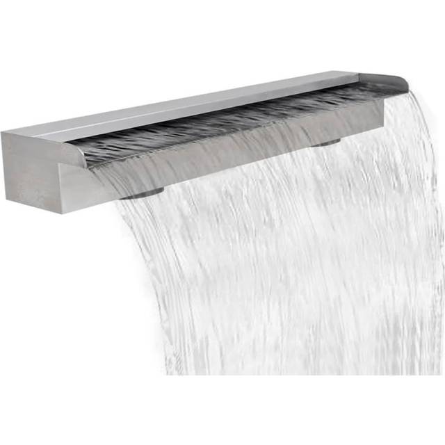 Rectangular Waterfall Pool Fountain Stainless Steel 90 cm - Silver - One Size