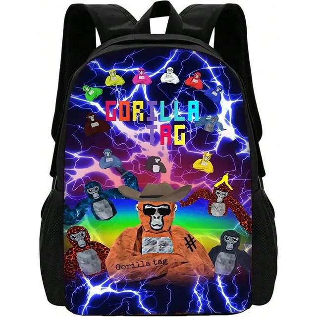 (BB-213HJJ02A3) Novelty Cool Gorilla tag Child School Backpack With Shoulder Bag Pencil Bags School Bags for Boys Girls Best Gift
