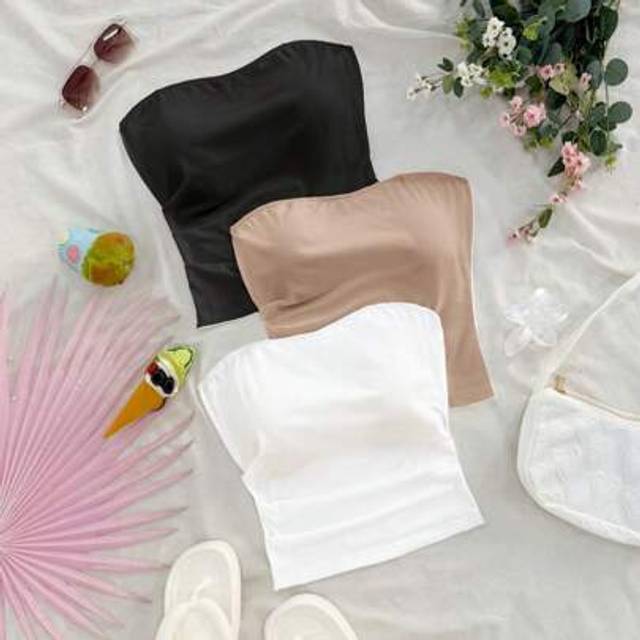 Soleia Women&#39;s Versatile Black, Khaki, White Tube Top, Suitable For Party, Vacation, Daily, Music Festival, Holiday Date, Afternoon Tea, Beach, Cruise Travel