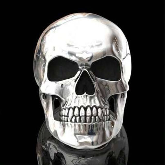SHEIN 1 Pc Punk Silver-Color Skull Rings For Men Accessories Fashion Gothic Motor Biker Party Rings Jewelry Gift Rings Fashion Men Rings