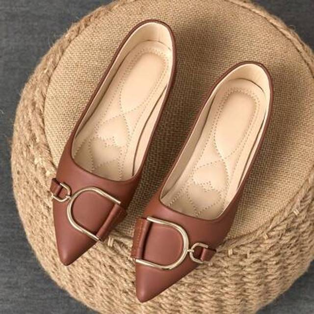 WHDXY 1 Pair Women Soft Pointed Toe Flats, Versatile Office Work Shoes, Ballet Ballerina Slip-On Loafers, Commuting Casual Flat Shoes