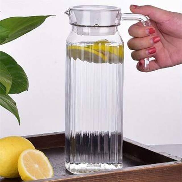 SHEIN 1pc 67OZ Pitcher With Lid - Beverage Serveware And Storage Container For Hot Liquids Or Cold Drinks. Fridge Pitcher, Juice Container, Water Jug, Iced
