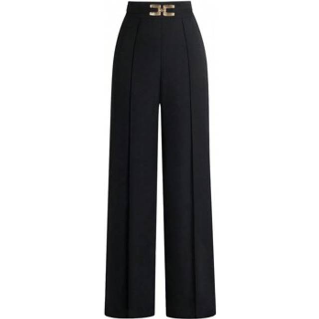 SHEIN Women&#39;s High Waisted Loose Trousers, Elegant & Versatile Lightweight Dress Pants, Cream Yellow, Spring/Summer