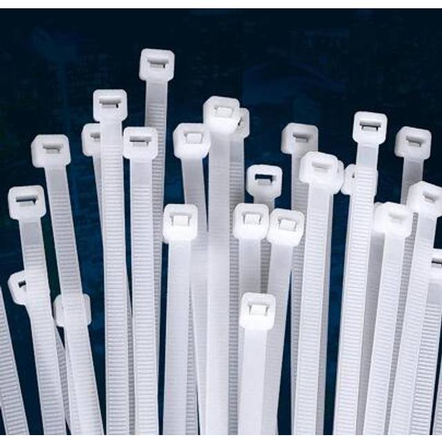 SHEIN White Cable Zip Ties Set , The Maximum Tensile Strength Of Premium Plastic Wire Ties Clear Is 50 Pounds, Self-Locking Nylon White Zip Ties For Indoor