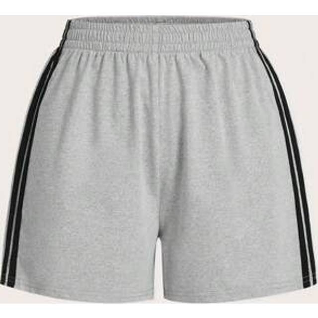 SHEIN Patchwork Side Split Elastic Waist Casual Shorts