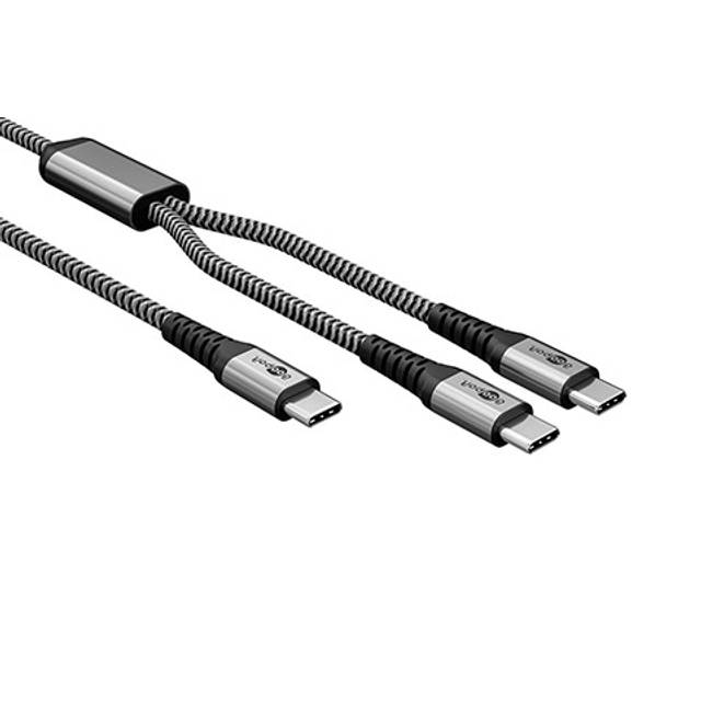 Goobay USB-C kabel, tygbeklädd, 60 W - 1,5 m