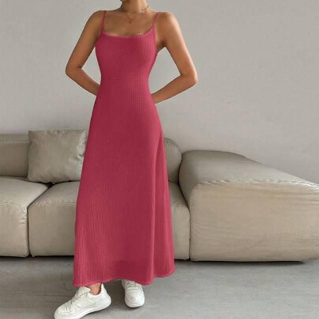 SHEIN Women Floral Collar Waffle Knit Casual Dress, Solid Color Simple Fashion Everyday Wear Women Clothing Dresses New Arrivals Women Dress Dresses For Wom