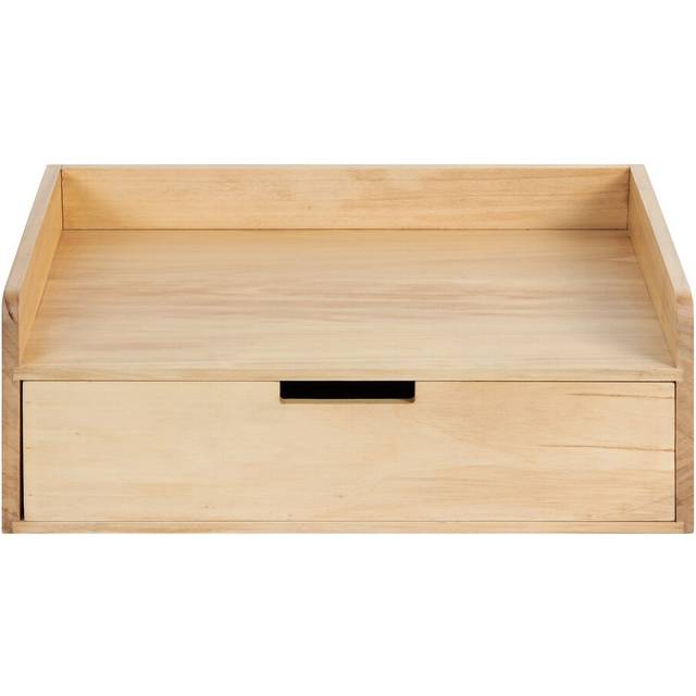Kate and Laurel Kitt Modern Floating Wall Shelf  18 x 6.5 x 12  Natural  Wood Shelf for Storage and Display