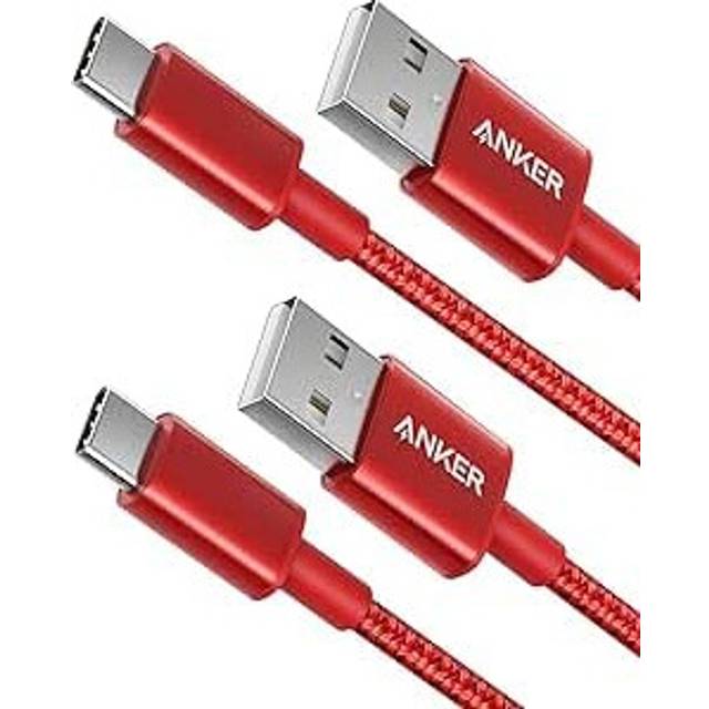 USB C Charger Cable, 2-Pack 1 ft USB to USB C Cable, USB A to USB C Braided Phone Charger Cable for iPhone 15 (Standard Charging), Samsung S22/S21,