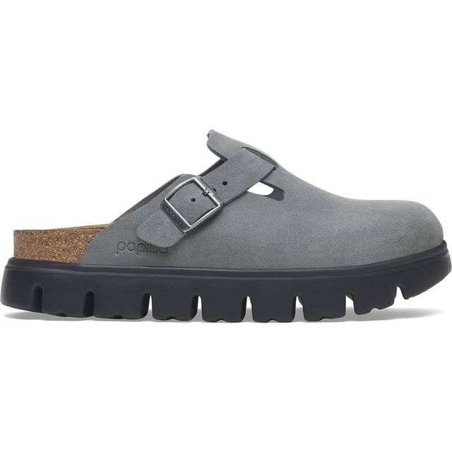 Birkenstock – Papillio Boston – Mörkgrå tofflor med platå-Grå/a