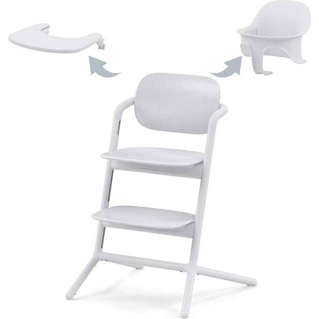 CYBEX Gold LEMO Barnstol 3-i-1-set, växer med barnet, 6 månader - 99 år, användbar från födseln mha separat CYBEX Bouncer, Baby-set och matbricka ingår, Aluminium/plast, White (Vit)