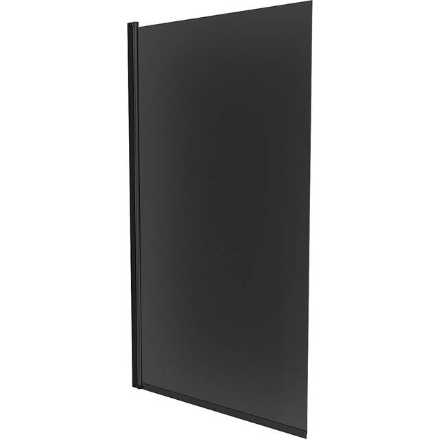 800mm square bath screen black profile tinted black glass reversible | kai
