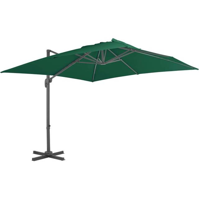 vidaXL Cantilever Garden Parasol with Aluminium Pole Green 300x300 cm