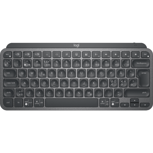 Logitech MX Keys Mini Minimalistiskt Trådlöst Belyst Tangentbord, Kompakt, Bluetooth, Bakgrundsbelyst, USB-C, Kompatibel med Apple macOS, iOS, Windows, Linux, Android - Grafit