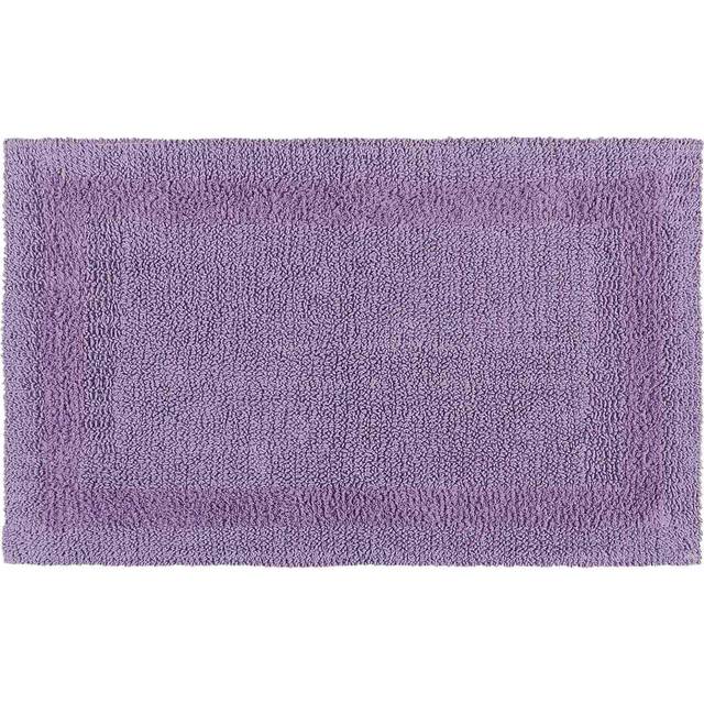 Homescapes Luxury Reversible Lilac Extra Large Cotton Bath Mat, 70 x 120 cm, Machine Washable, Super Absorbent, Soft and Tufted, Eco Friendly - Purple