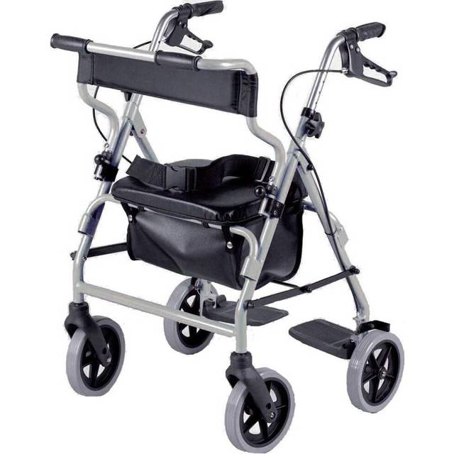 Nrs Healthcare 2 In 1 Rollator And Transit Chair - Grey, Grey