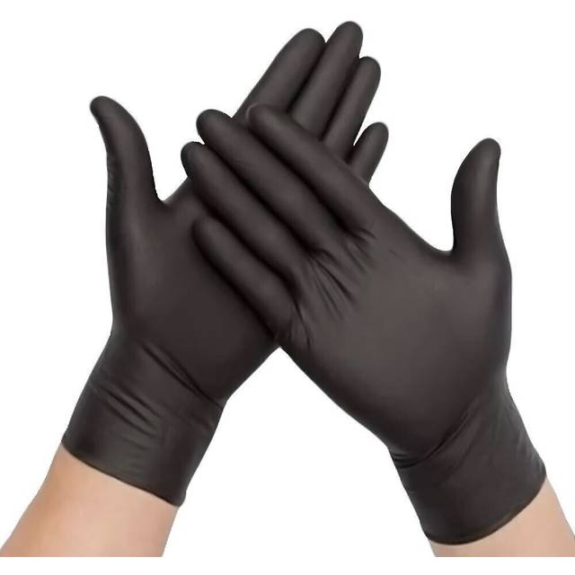 TEMU 100 Pack Black Disposable Nitrile Gloves Powder And Latex Free Food/mechanics/cleaning Heavy Duty S/m/l/xl Household Catering