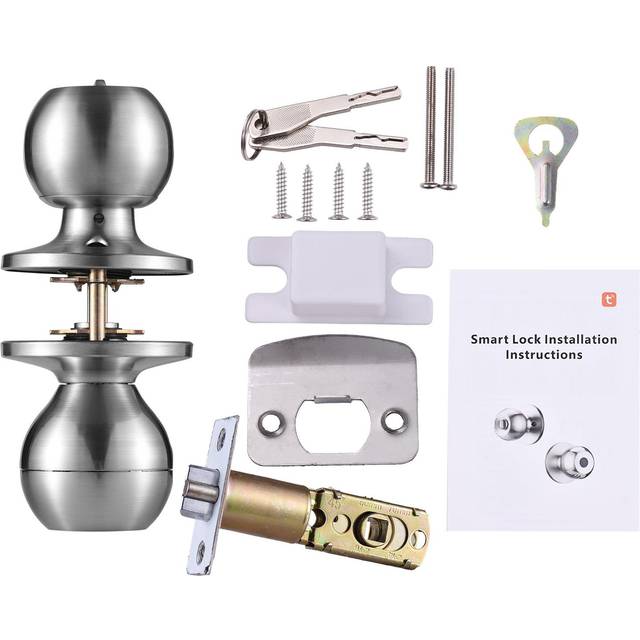 Smart Lock Keyless Entry Door Lock Fingerprint Door Knob TY App Remote Operation Type-C Port black