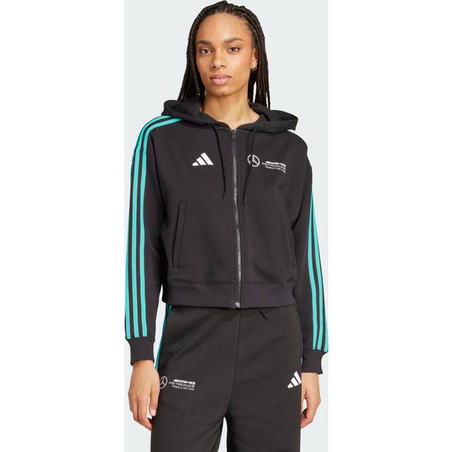 Mercedes AMG Petronas adidas F1 Logo Zip Hoodie - Black - Womens