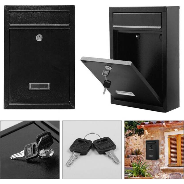 TEMU Letter Mail Post Box Postbox Letterbox Mailbox Large Steel Lockable Wall Mounted