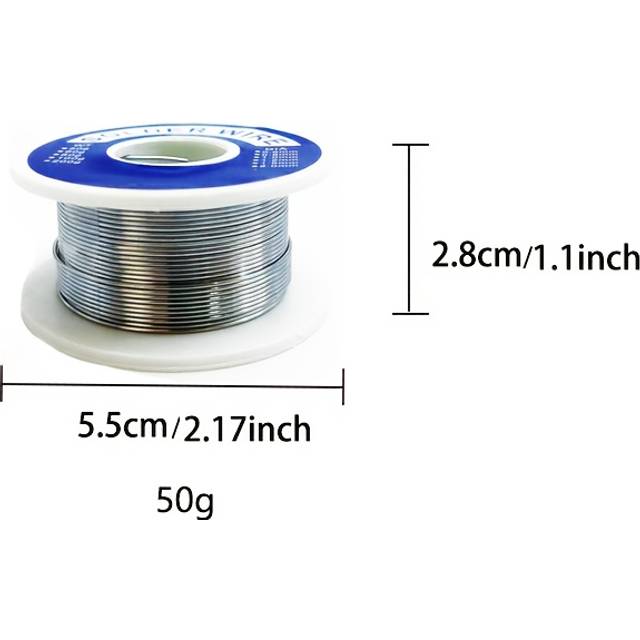 TEMU 1pc 50g Industrial Solder Wire - Ideal For Beginners, With Rosin Core For Welding - Electrical Repairs & Diy Projects, Through Welding Machines, Diy Soldering | Rosin Core Solder | Solder Wire