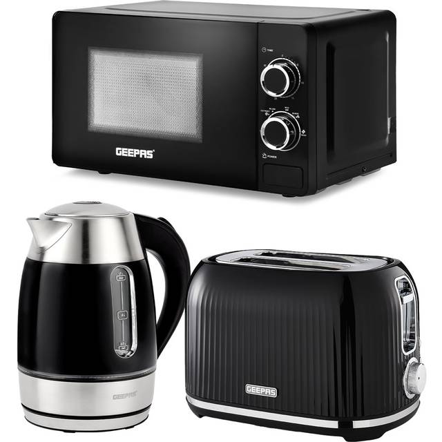 1.7L Illuminating Electric Kettle 2 Slice Toaster & Microwave Set