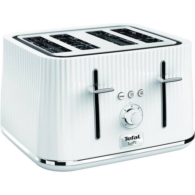 Tefal Loft 4-Slot Toaster with Extra-Wide Slots, Adjustable Browning, Defrost & Reheat Functions, Removable Crumb Tray, High Lift Lever, Classic