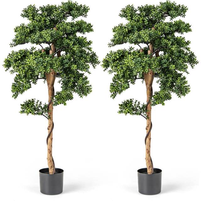 TEMU Goflame Artificial Boxwood Topiary Tree Potted Plants W/fade-resistant Pe Leaves, Luxuriant Multi-branch Design, Indoor And Outdoor Use, Minimalist Maintenance