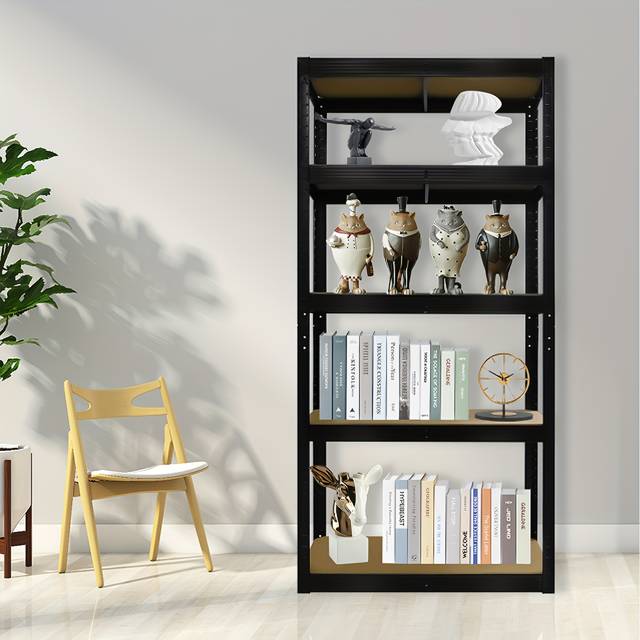 TEMU 5 Tier Heavy Duty Garage Shelving Unit, Height Adjustable Powder-coated Shelves, Shelving Unit For Storage, Metal Shelving Unit For Garage Storage, Max. Load Capacity 875kg, 150x70x30cm, Black