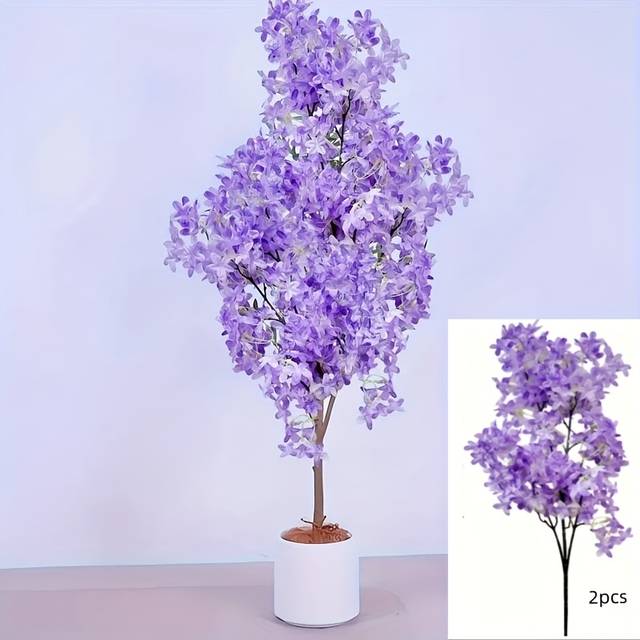 TEMU 240pcs Set Of 2 Bouquets, Large Peach Outdoor Artificial Cherry Blossoms And Lilacs, Indoor & Outdoor Decor, , Gifts, Housewarming, Office, Seasonal Spring- Decoration, Beautiful White Flowers